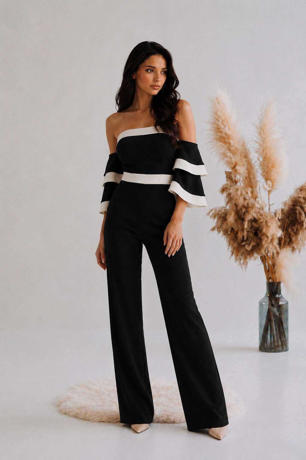 JUMPSUIT ECLIPSE - NEGRO Y BLANCO - FRENTE