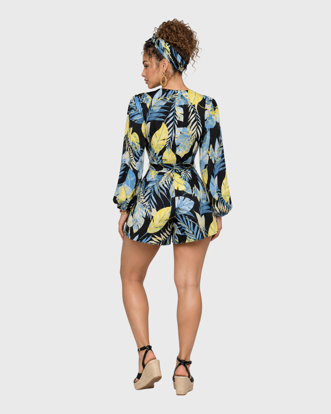 PALM MUSE ROMPER - BLACK