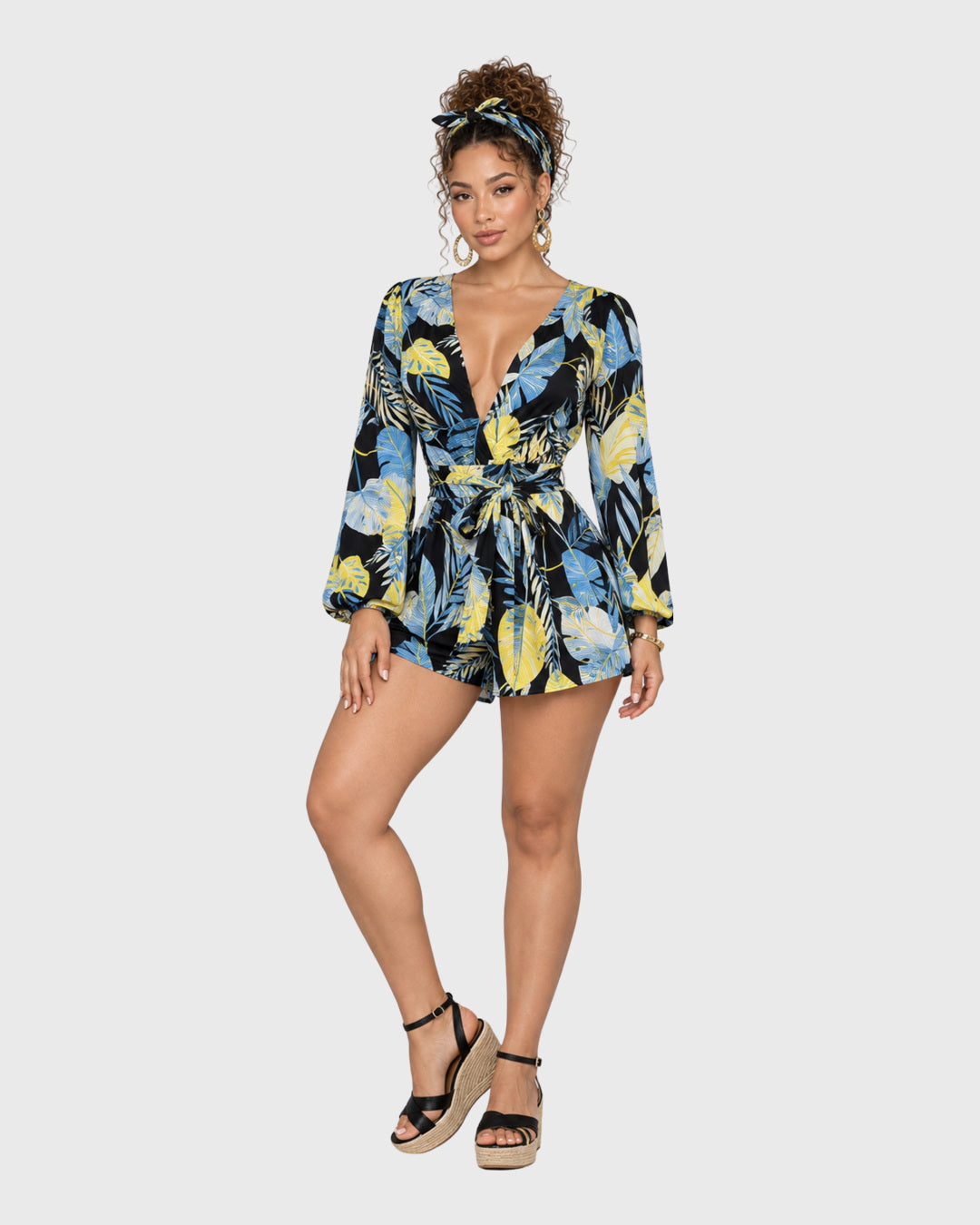 PALM MUSE ROMPER - BLACK