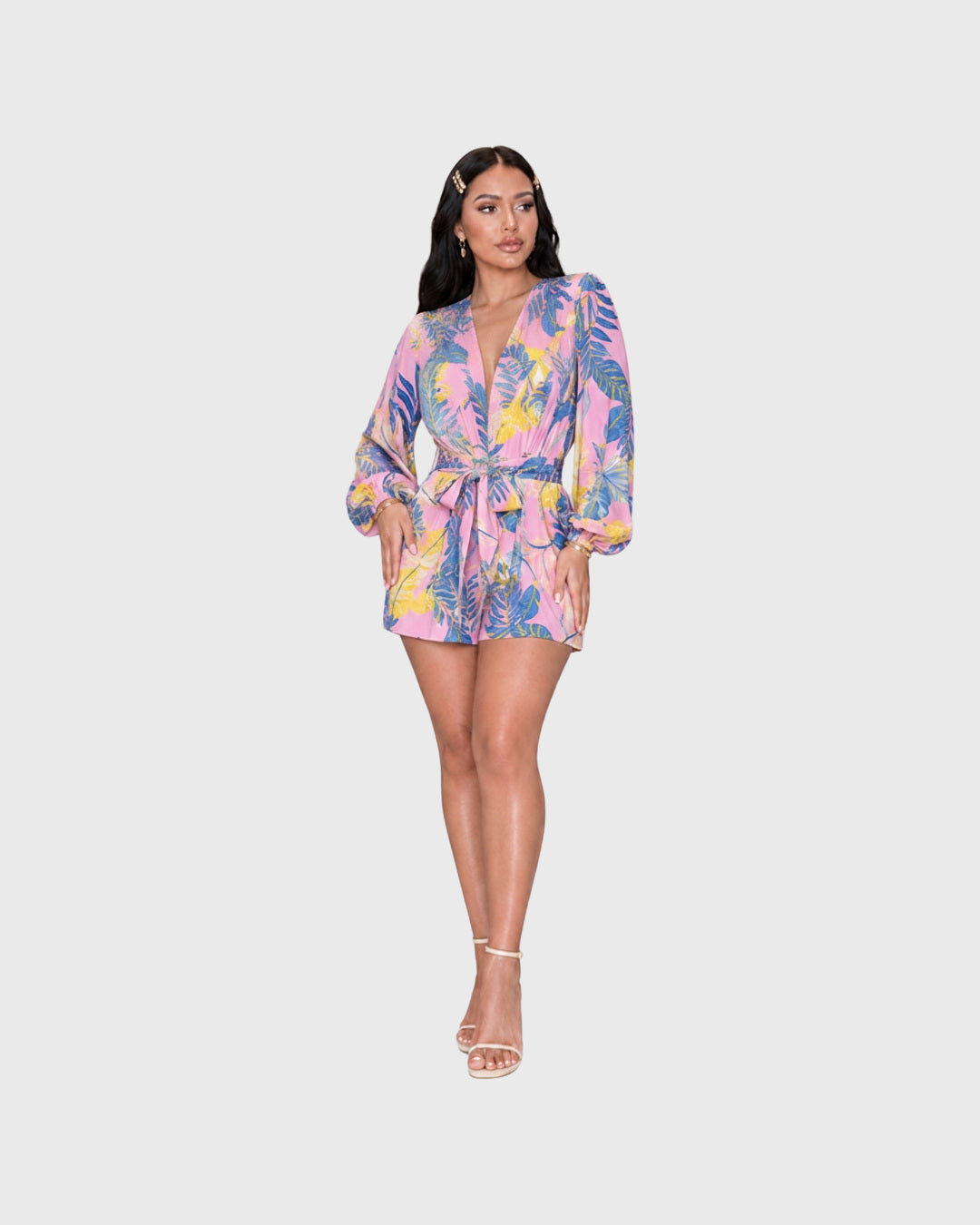 PALM MUSE ROMPER - PINK