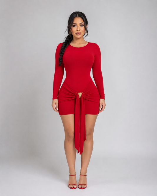 VESTIDO CORTO ANABELL - ROJO - Vista frontal