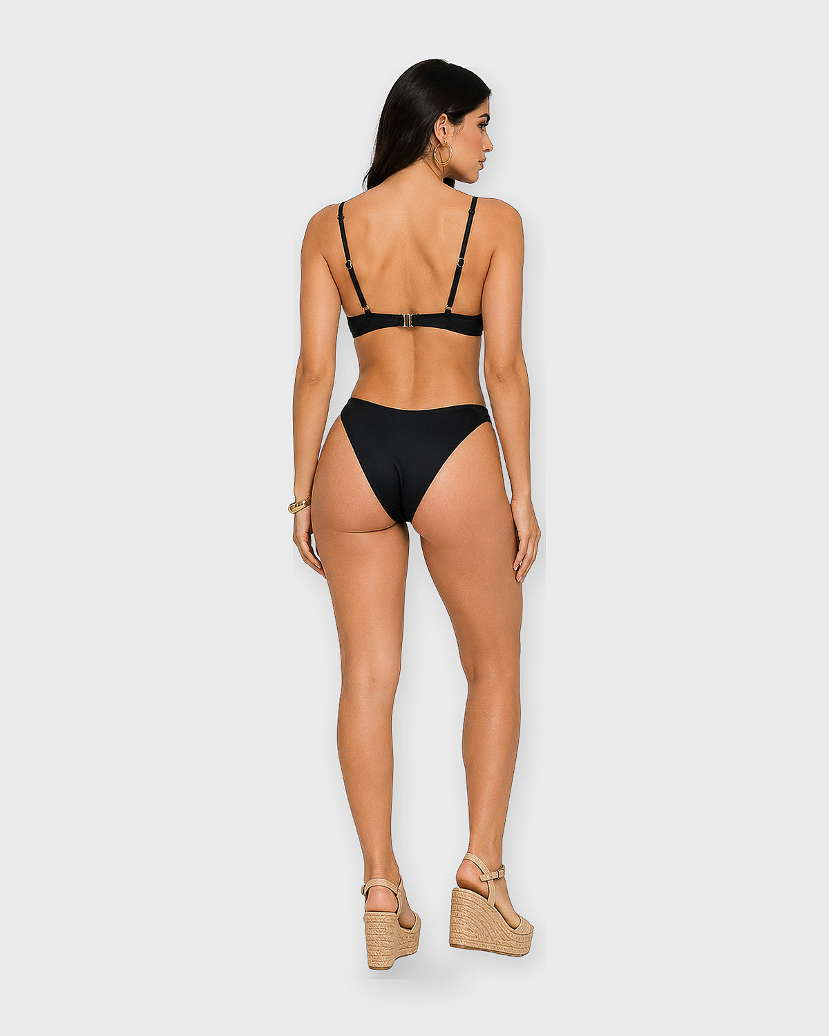 BLACK ESSENTIAL BIKINI SET - vista trasera