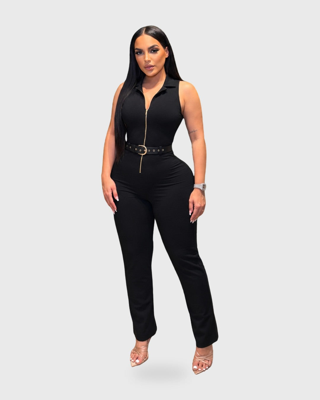 CITY SOFT JUMPSUIT Negro - vista frontal