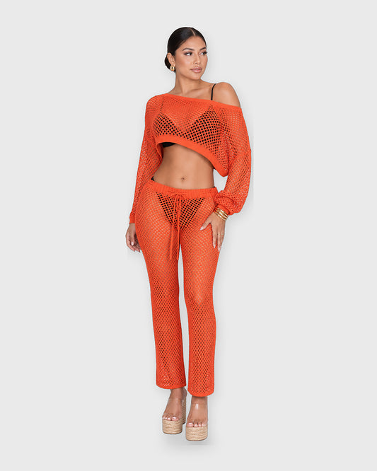 CROCHET BY THE SEA PANT SET - vista frontal