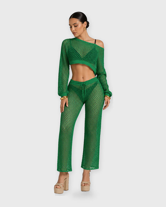 CROCHET BY THE SEA PANT SET - vista frontal