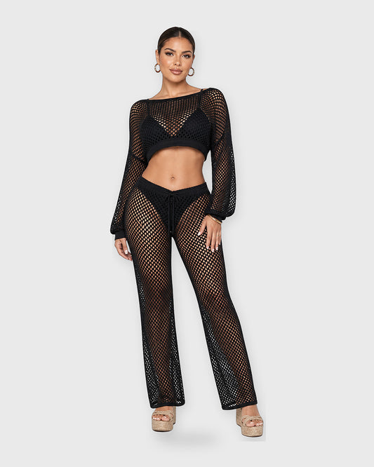 CROCHET BY THE SEA PANT SET - vista frontal
