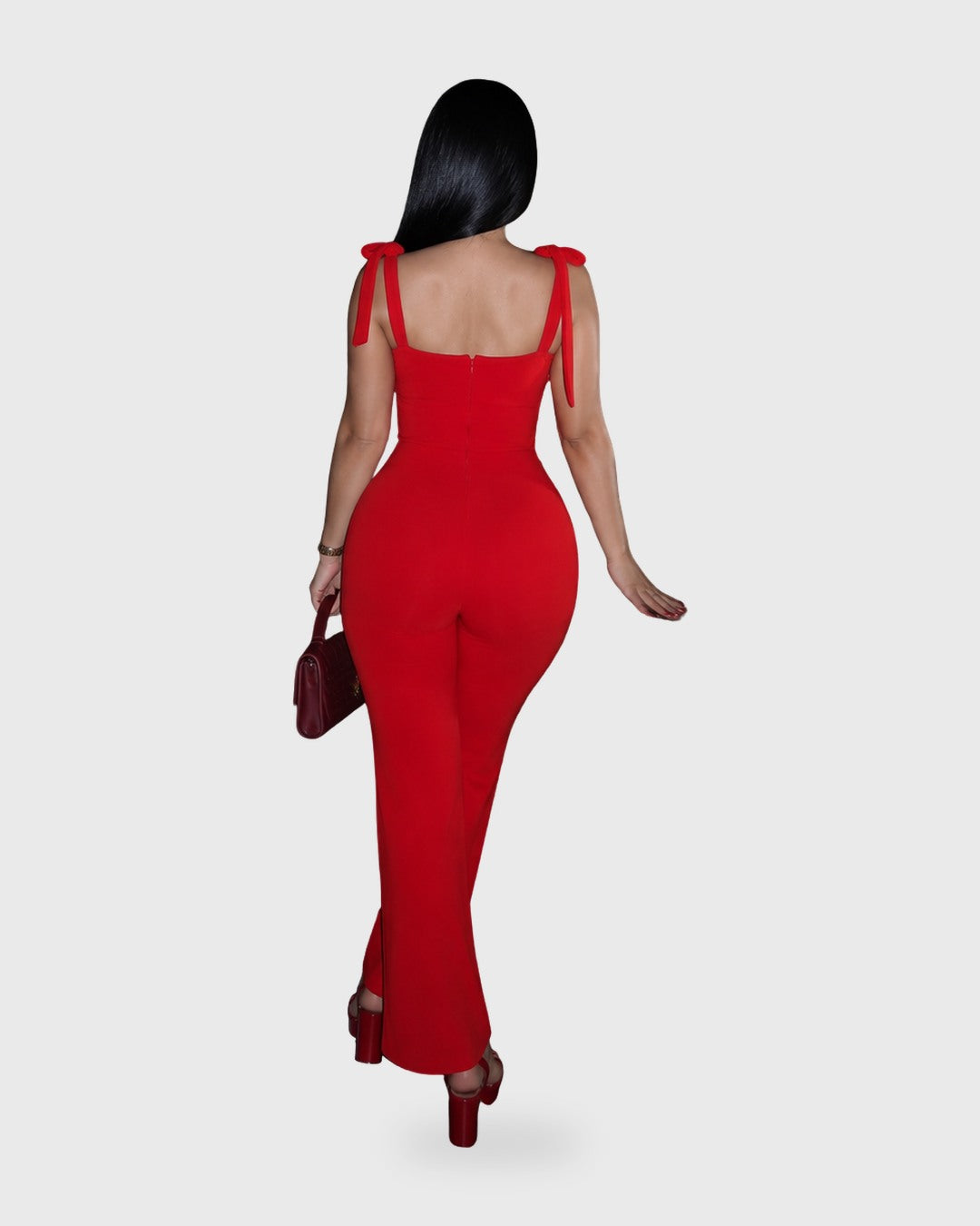 FLEX MOOD JUMPSUIT Rojo / Blanco - vista posterior