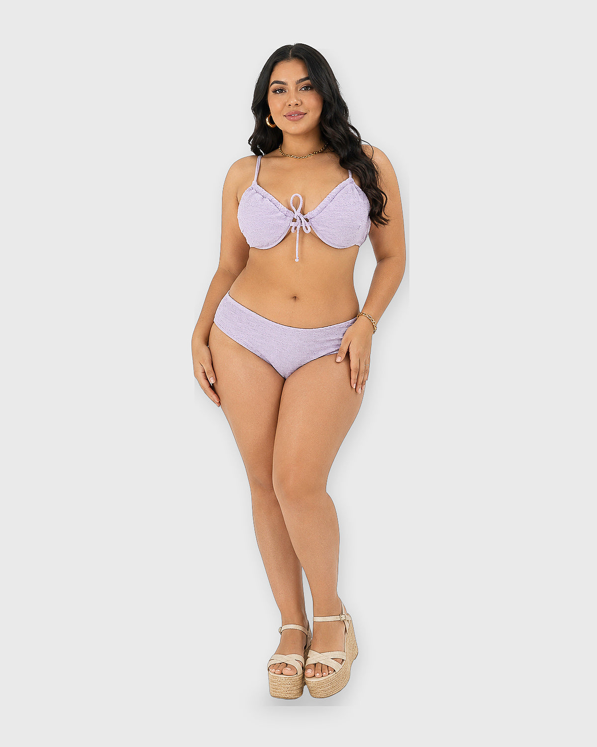 LAVENDER CINCH BIKINI SET - vista frontal