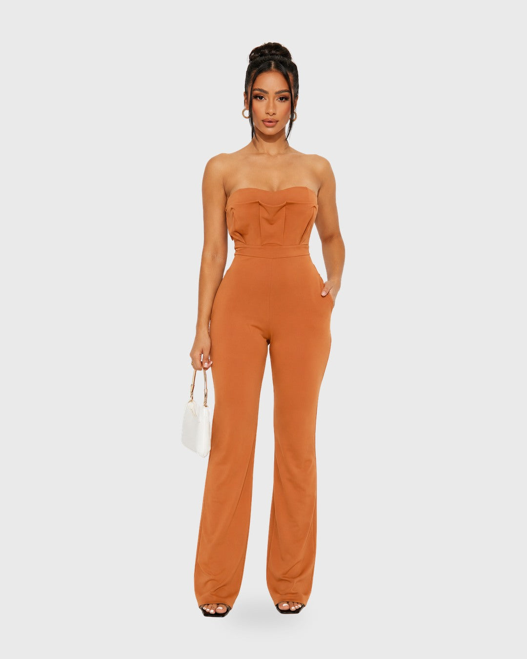 LET'S GO PARTY JUMPSUIT - TERRACOTA Terracota - vista frontal
