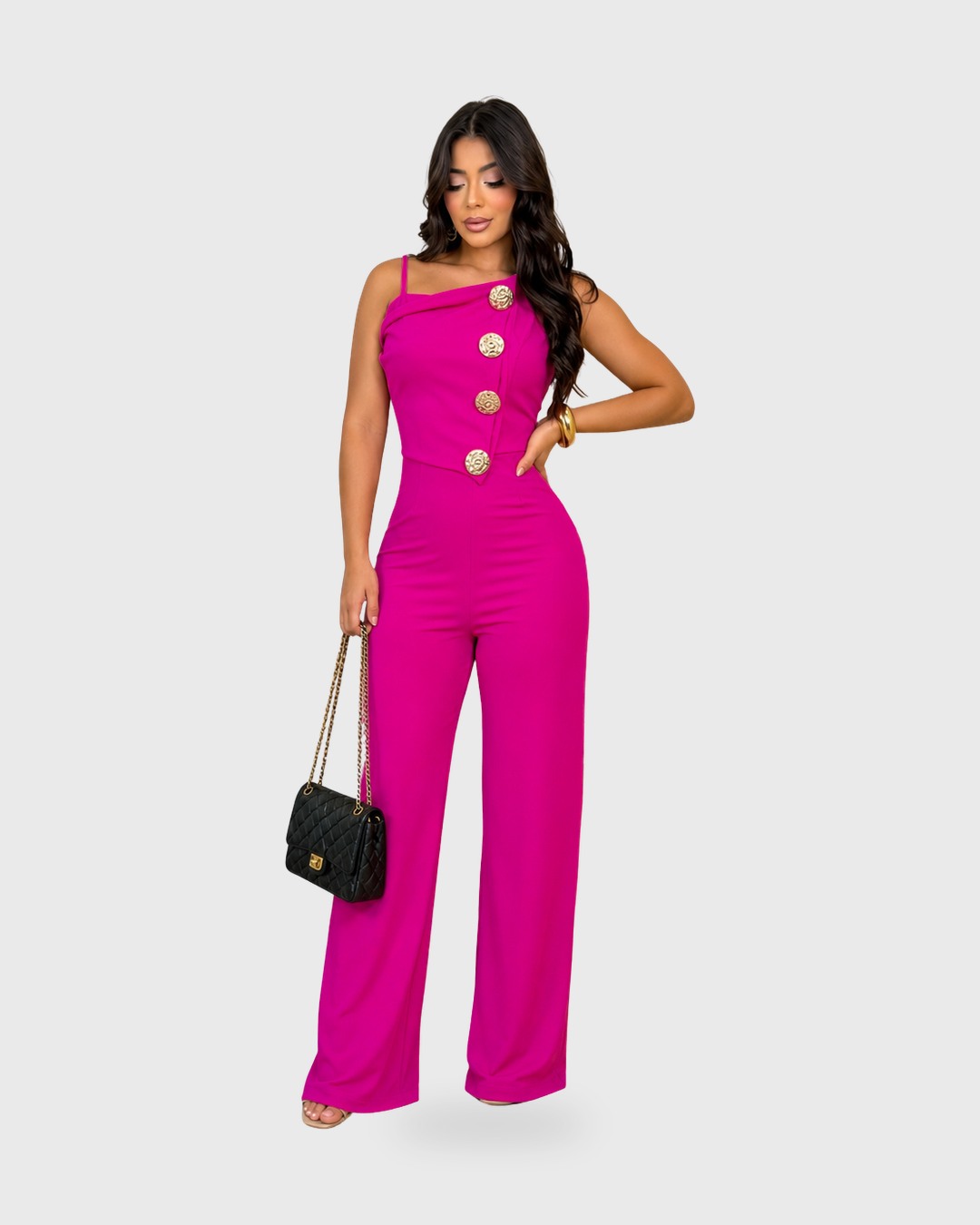 MIDNIGHT LUX JUMPSUIT Fucsia - vista frontal
