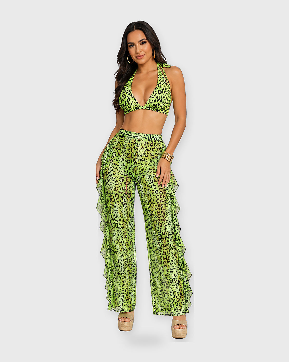 NEON SAFARI 3-PIECE SWIM SET - look