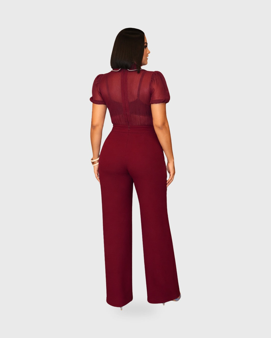 NOVA BELT JUMPSUIT Vino - vista posterior