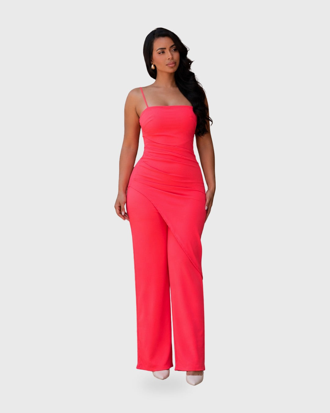 NOVA LANE JUMPSUIT Coral Intenso - vista frontal