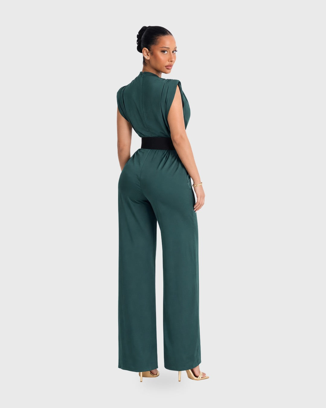 NOVA SEASON JUMPSUIT Verde Bosque - vista posterior