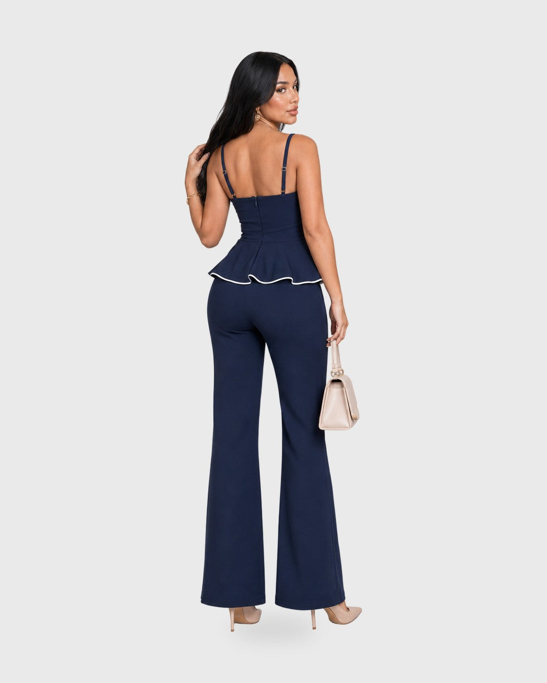 ON POINT JUMPSUIT Azul Marino - vista posterior