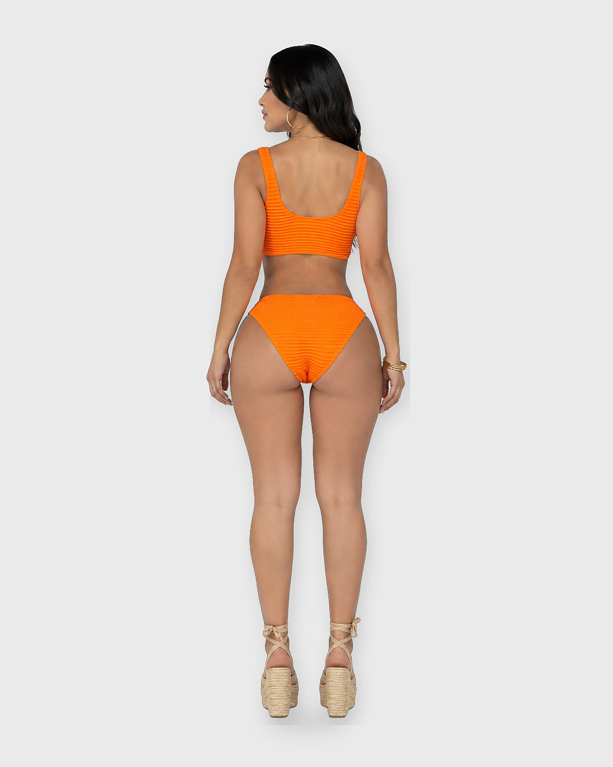 ORANGE SOLSTICE RIBBED BIKINI - vista trasera