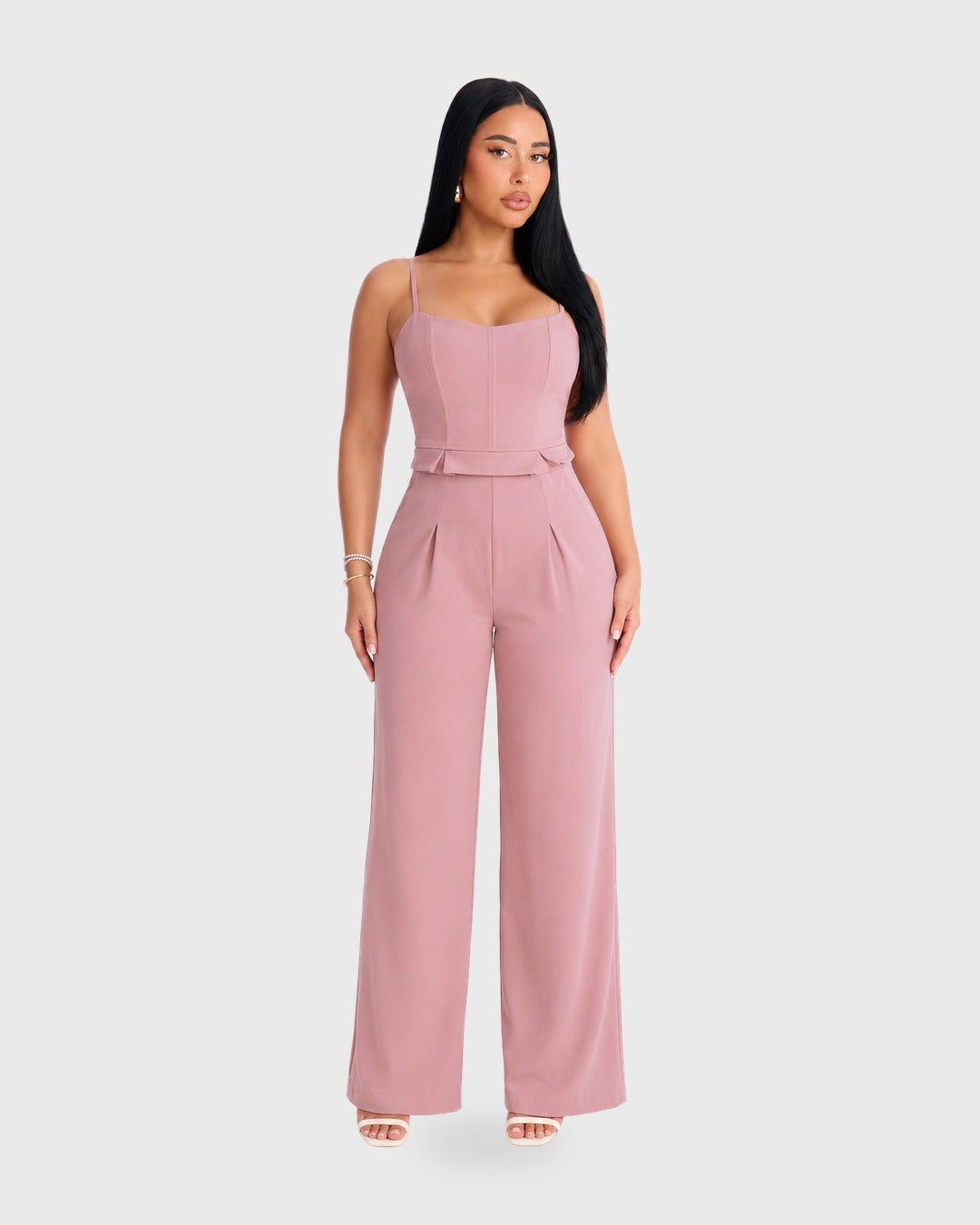 SANDSTONE JUMPSUIT Rosado Claro - vista frontal