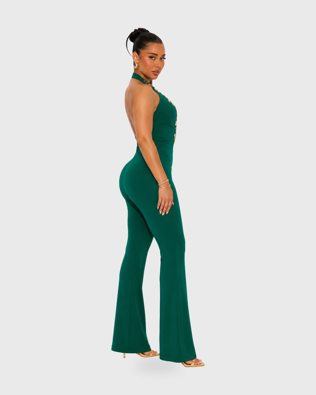 SAVANNAH LINE JUMPSUIT Verde Esmeralda - vista posterior