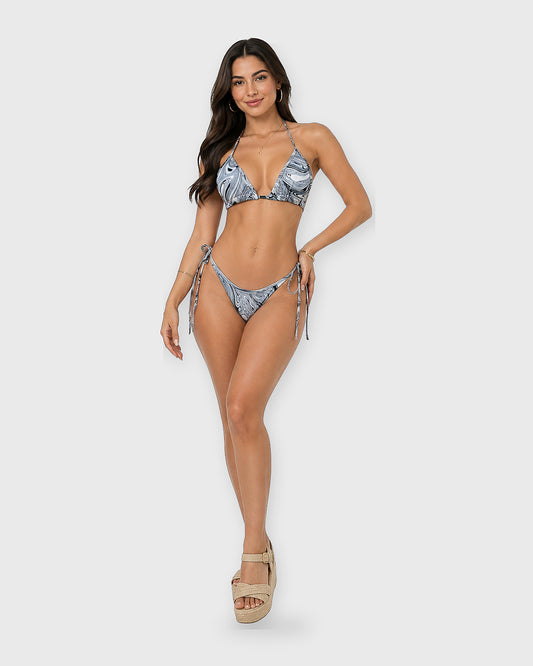 SLATE PAISLEY STRING BIKINI SET - vista frontal