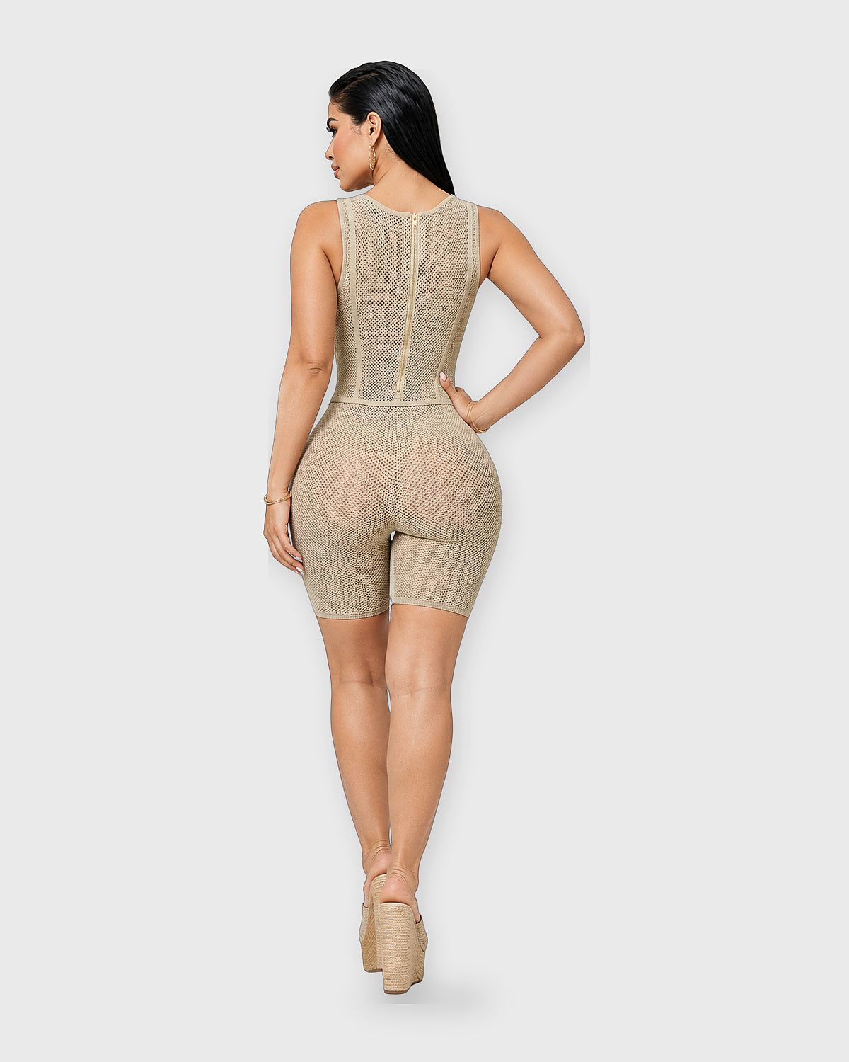 STONE MESH CONTOUR ROMPER - vista trasera