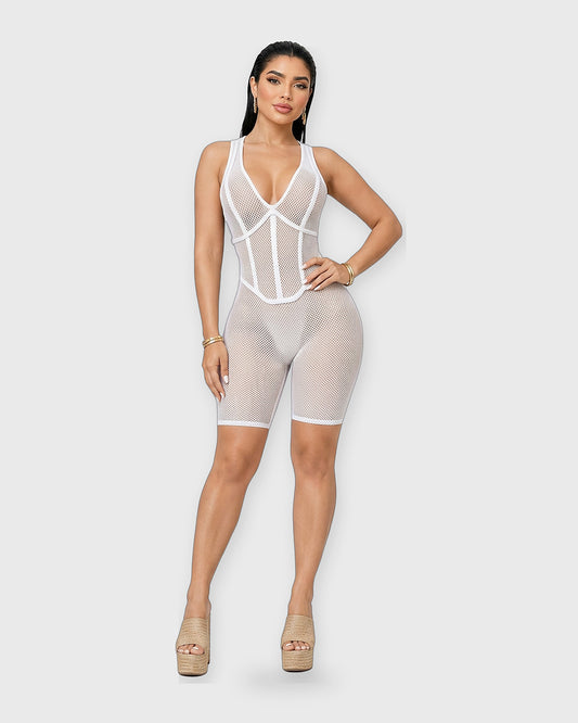 STONE MESH CONTOUR ROMPER - vista frontal