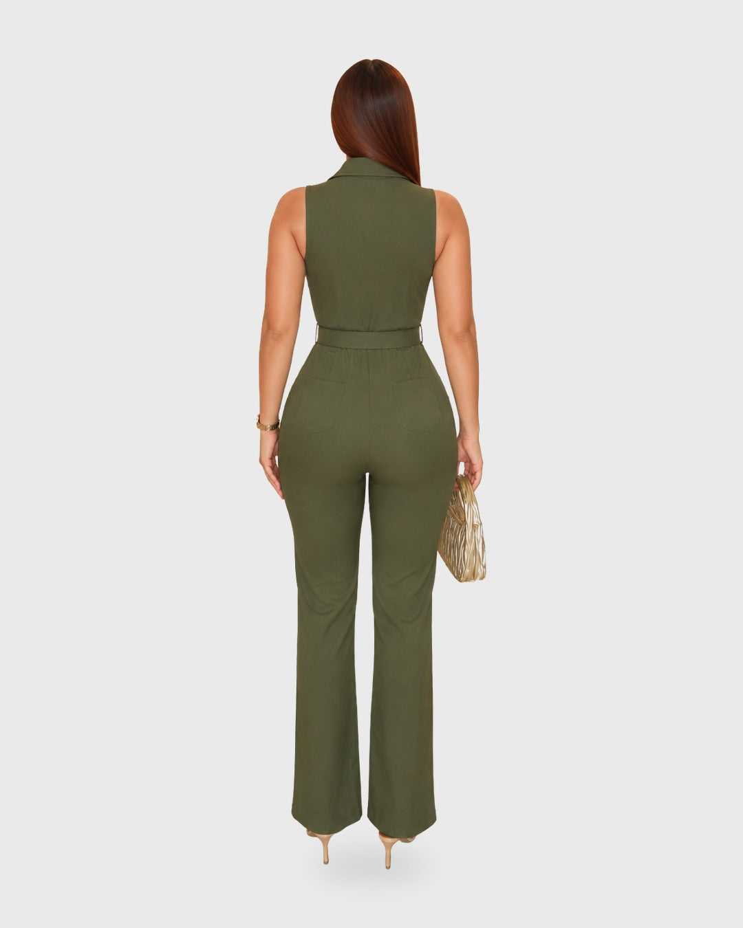 TIDE SHIFT JUMPSUIT Verde Oliva - vista posterior