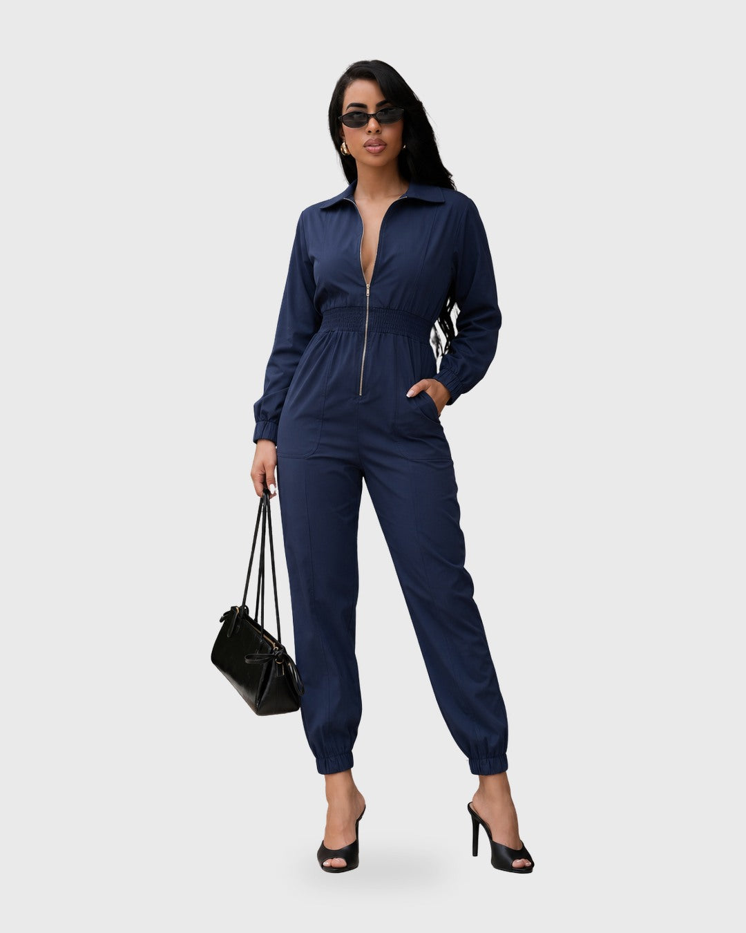 WARM LINE JUMPSUIT Azul Marino - vista frontal