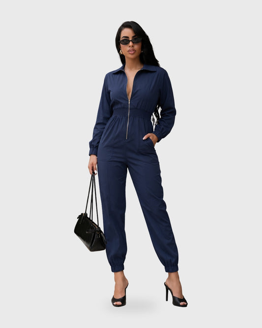 WARM LINE JUMPSUIT Azul Marino - vista frontal